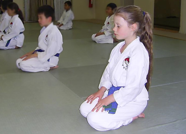 Karate Kids Meditating
